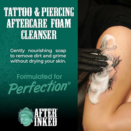 Tattoo & Piercing Aftercare Foam Cleanser for Body Modifications - Gentle Soap for Ear, Nose, and Belly Button - 1.7 oz Bottle