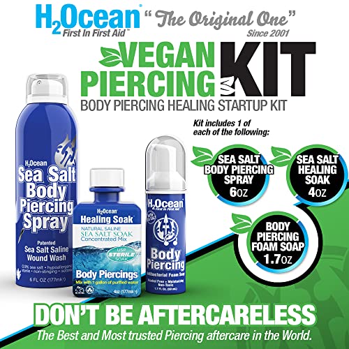Vegan Body Piercing Kit for Healing and Cleansing All Piercings